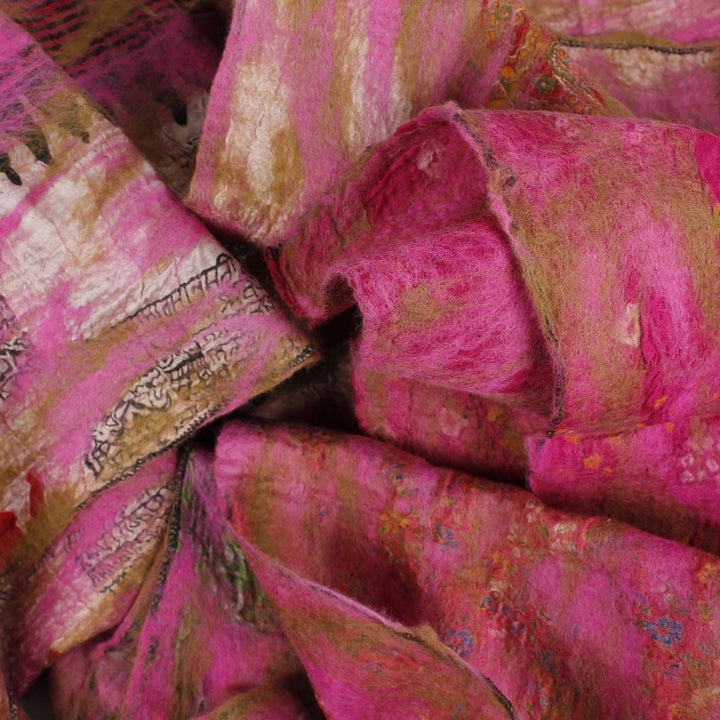 Yamala Felted Silk Scarf - Blush Pink Mix