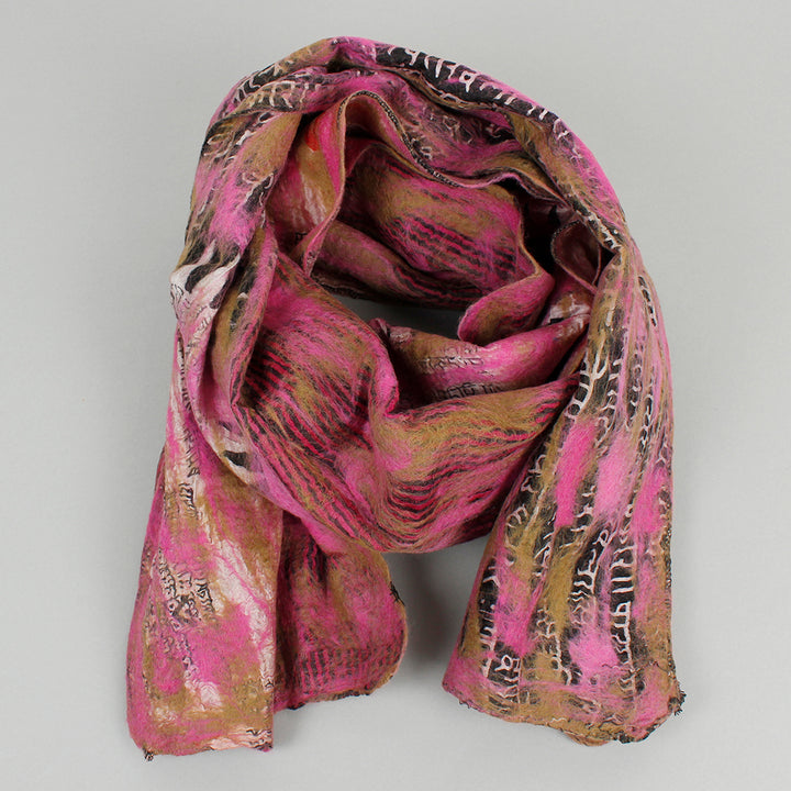 Yamala Felted Silk Scarf - Blush Pink Mix