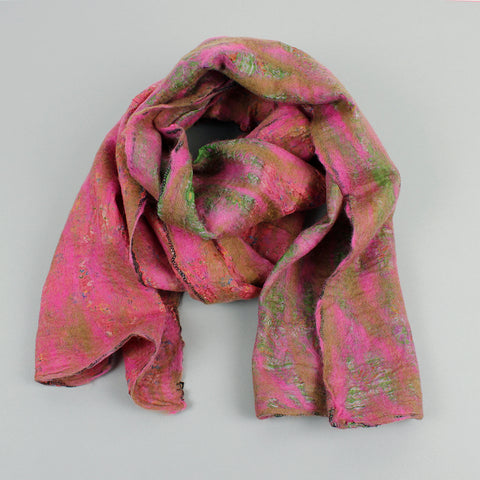 Yamala Felted Silk Scarf - Blush Pink Mix