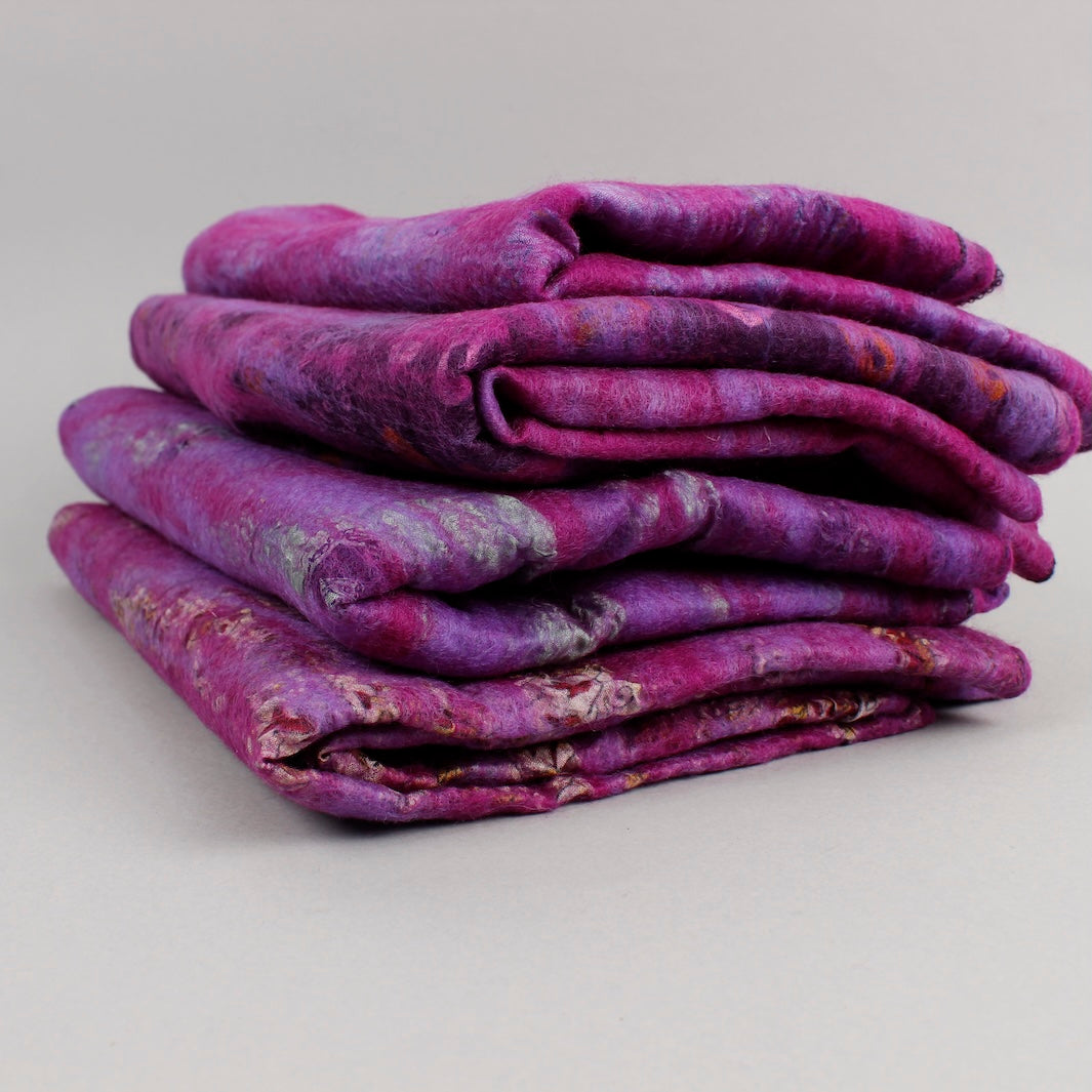 Yamala Felted Silk Scarf - Purple Mix