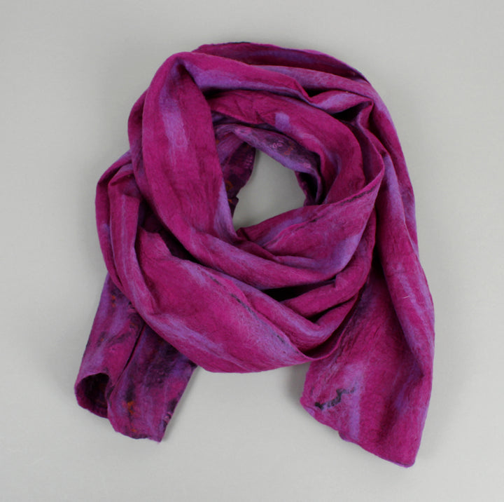 Yamala Felted Silk Scarf - Purple Mix