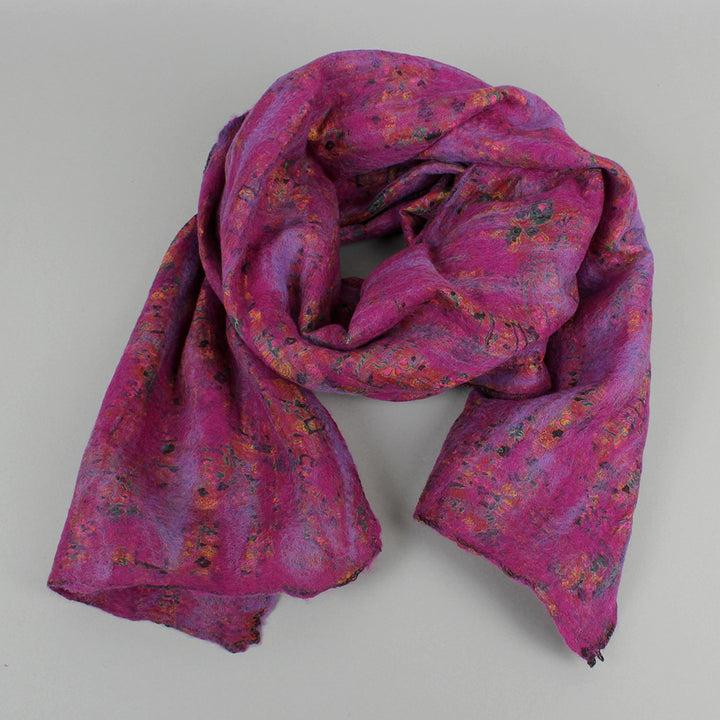 Yamala Felted Silk Scarf - Purple Mix