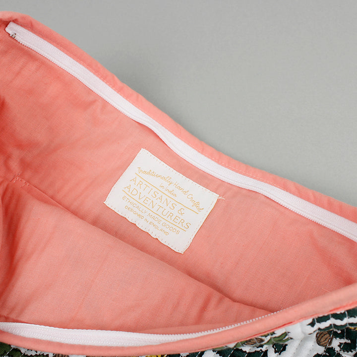 Block Printed Large Pouch - Monkey Puzzle