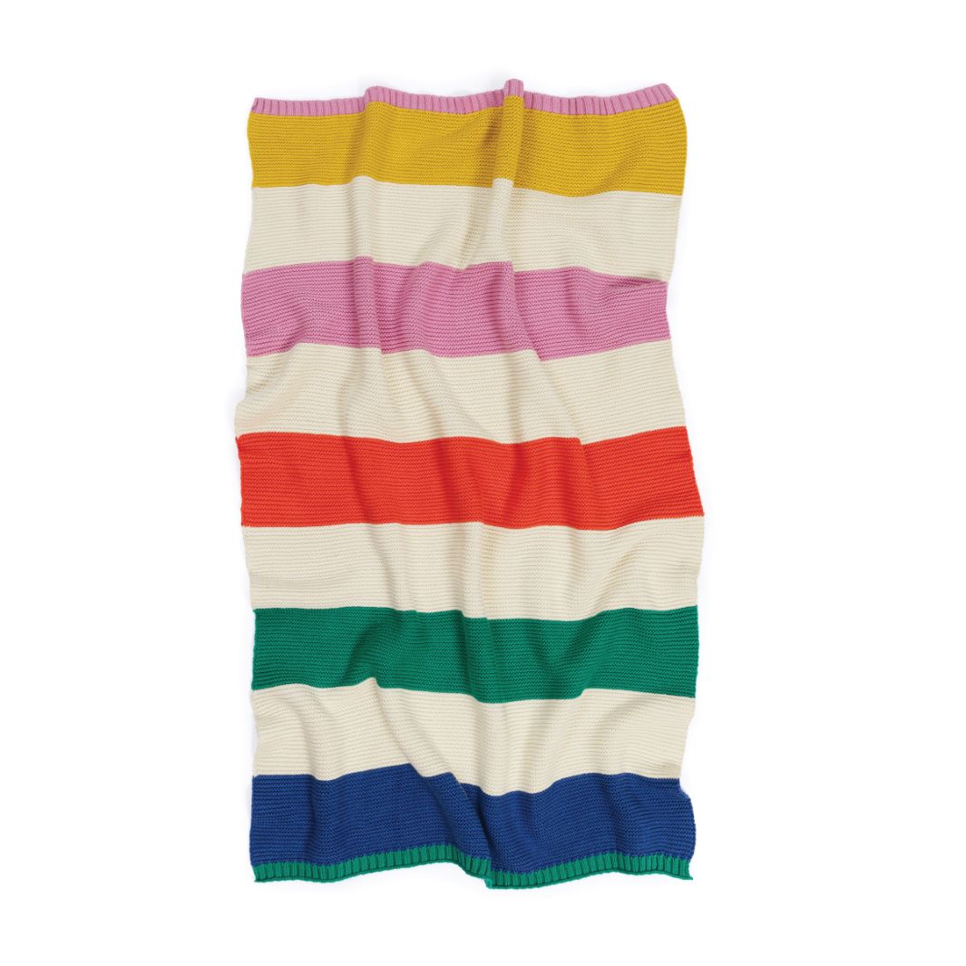 Striped Baby Blanket - Rainbow