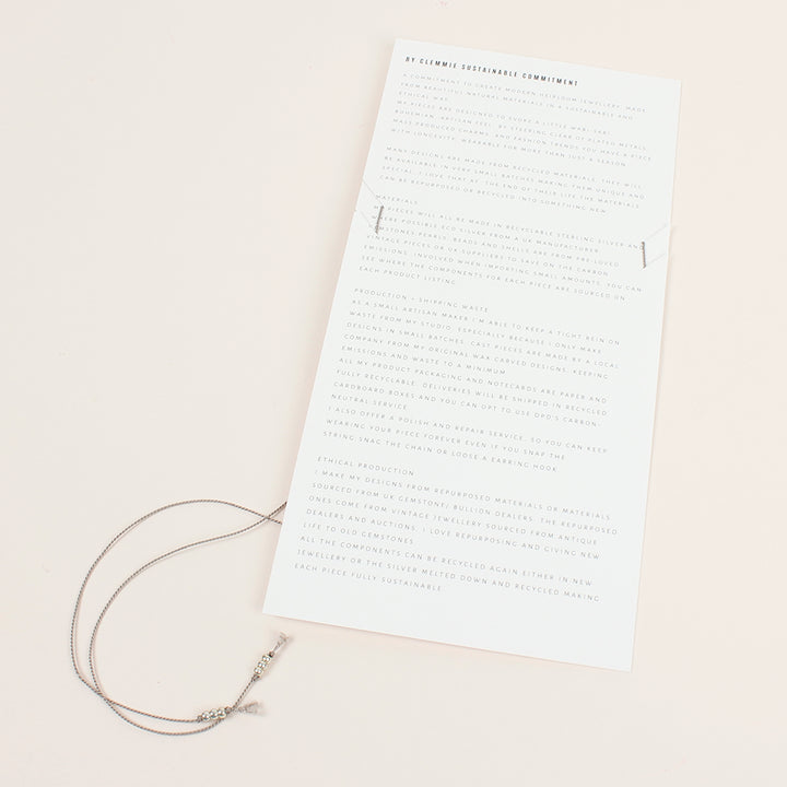 Blue Topaz Silk Charm Necklace - Moon