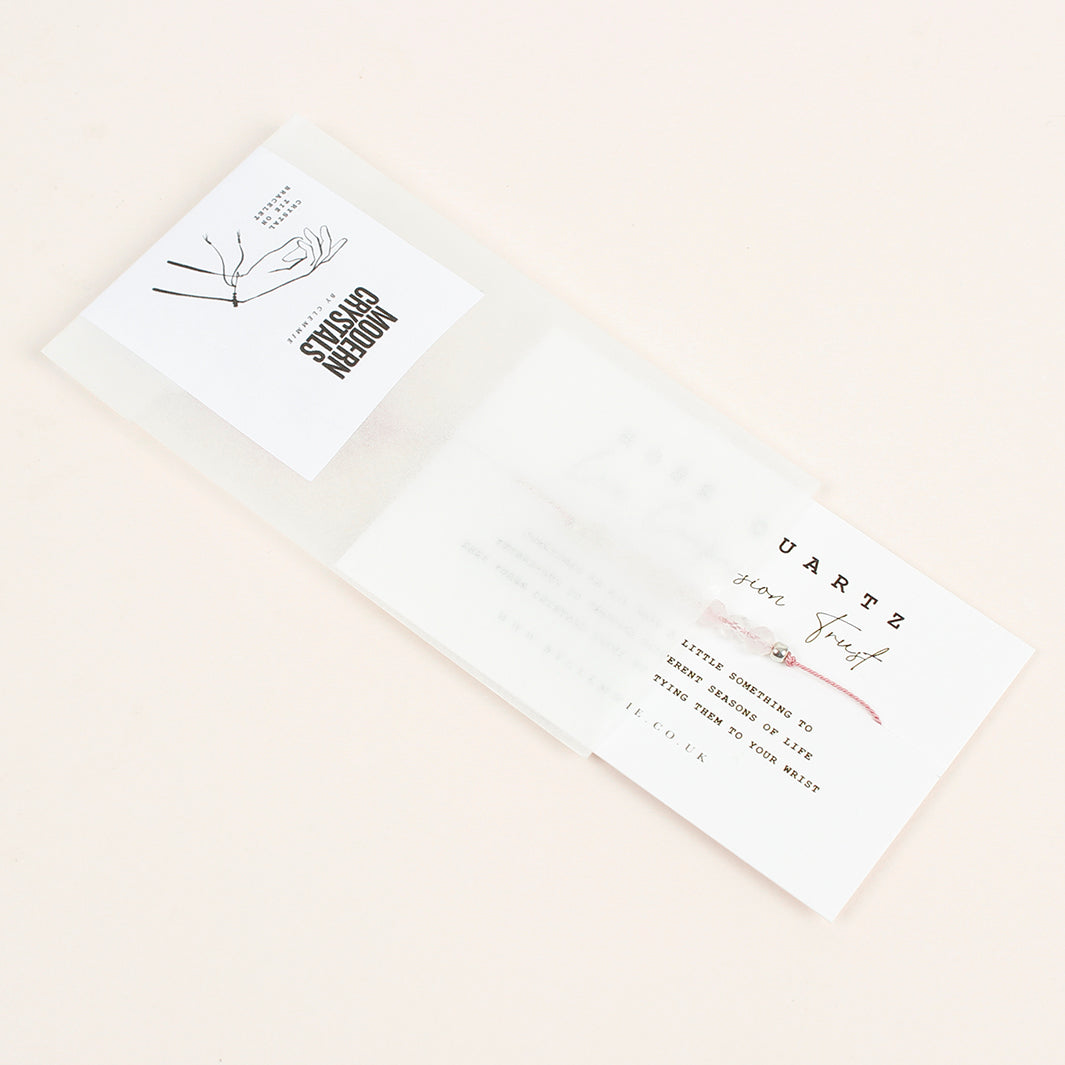 Rose Quartz Tie-On Crystal Bracelet