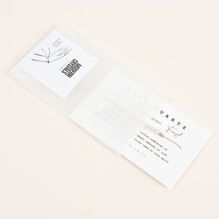 Rose Quartz Tie-On Crystal Bracelet