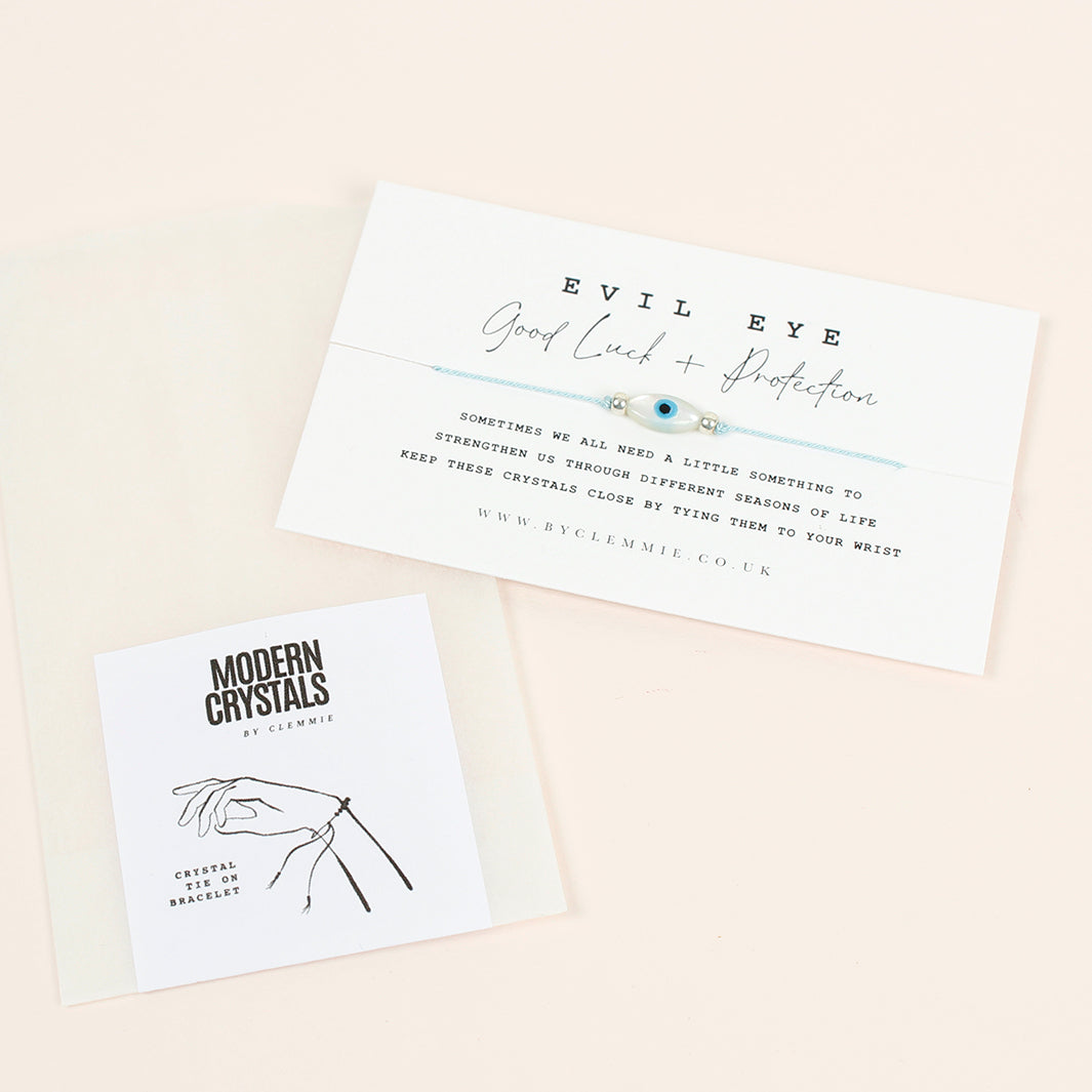 Evil Eye Tie-On Crystal Bracelet