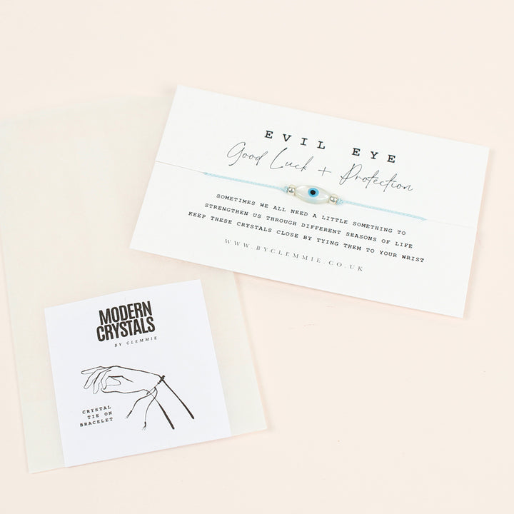 Evil Eye Tie-On Crystal Bracelet