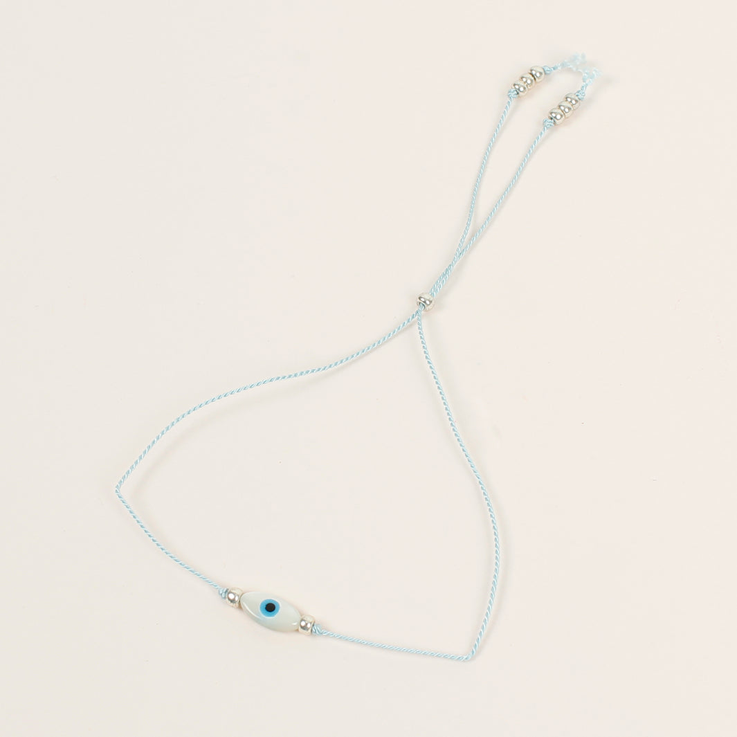 Evil Eye Tie-On Crystal Bracelet