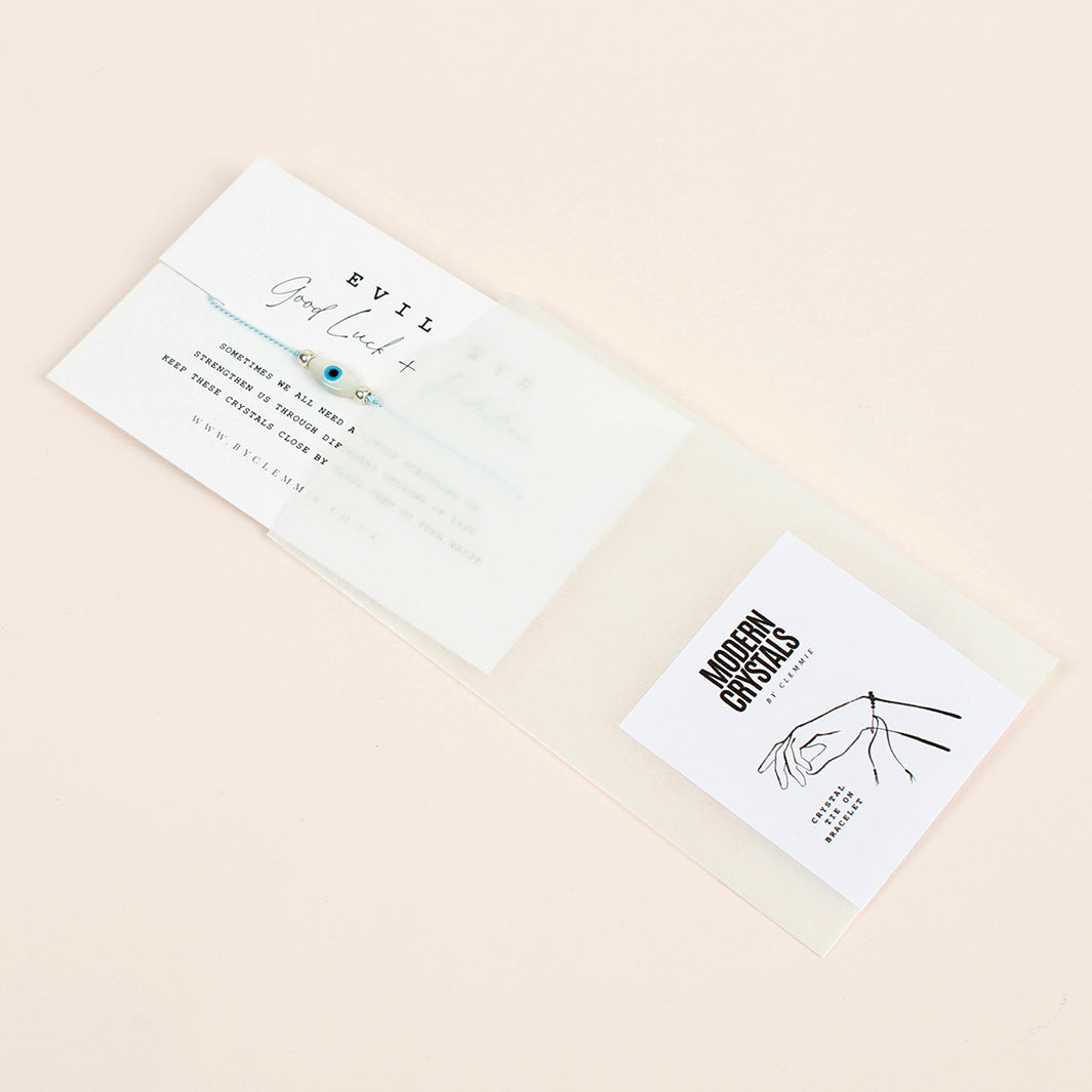 Evil Eye Tie-On Crystal Bracelet