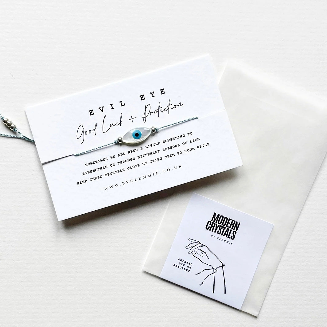 Evil Eye Tie-On Crystal Bracelet