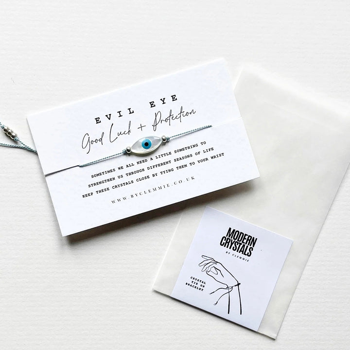 Evil Eye Tie-On Crystal Bracelet