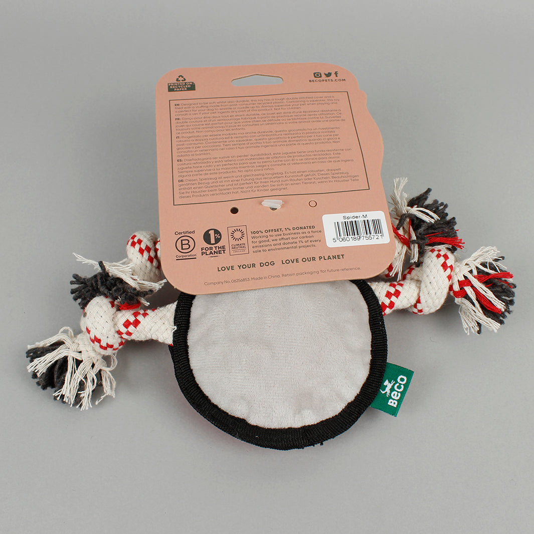 Steve Plush Spider Recycled Dog Toy - Medium