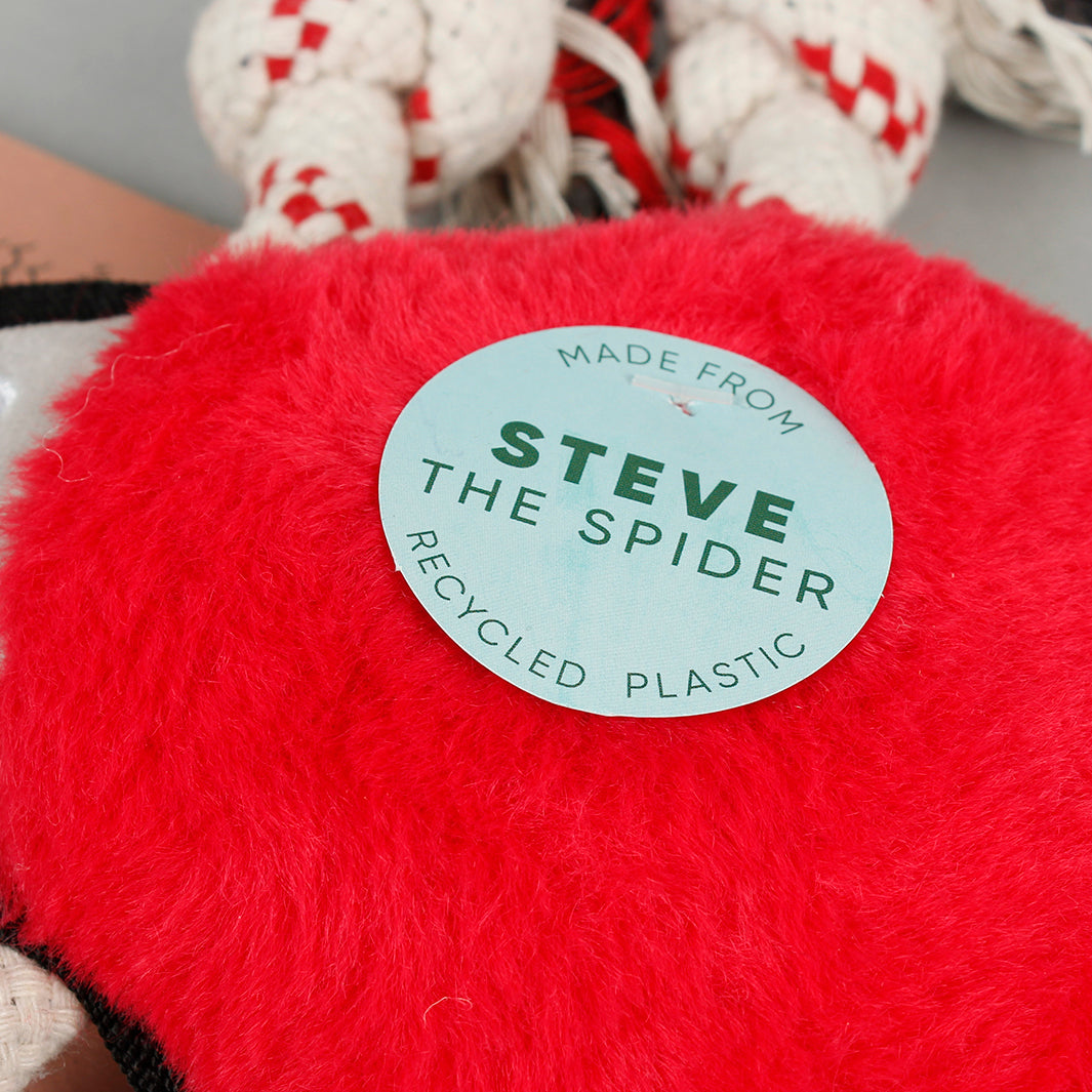 Steve Plush Spider Recycled Dog Toy - Medium