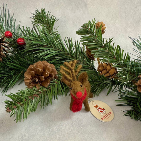 Mini Felt Brown Reindeer