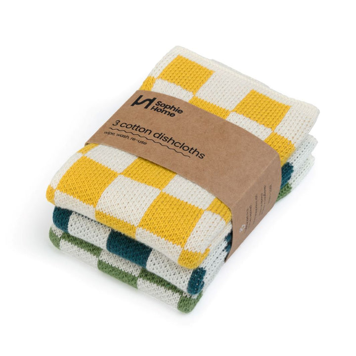 Reusable Cotton Dishcloths - Pack of 3