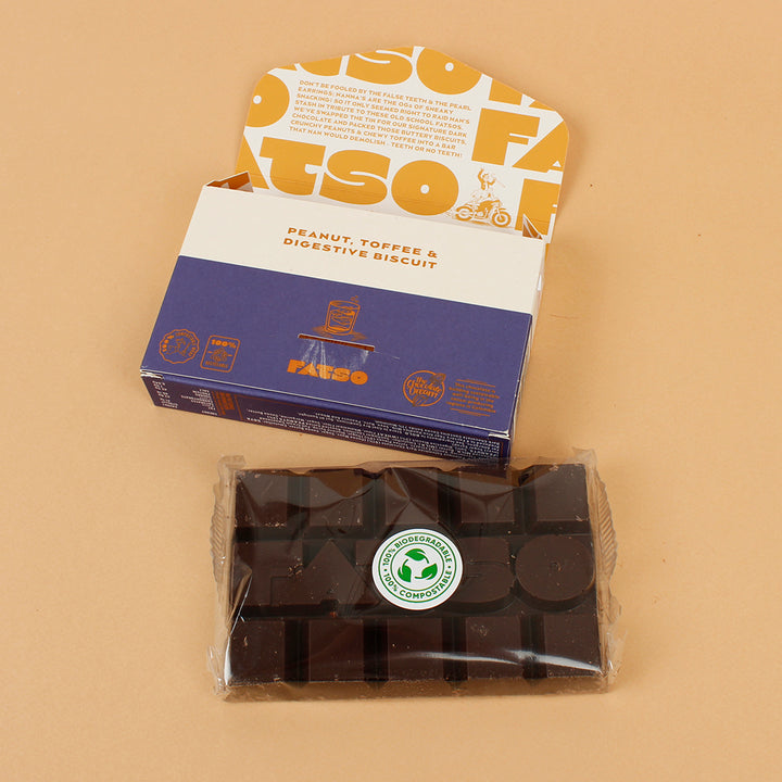 Nan's Stash 70% Dark Chocolate Bar - Peanut, Toffee & Digestive Biscuit