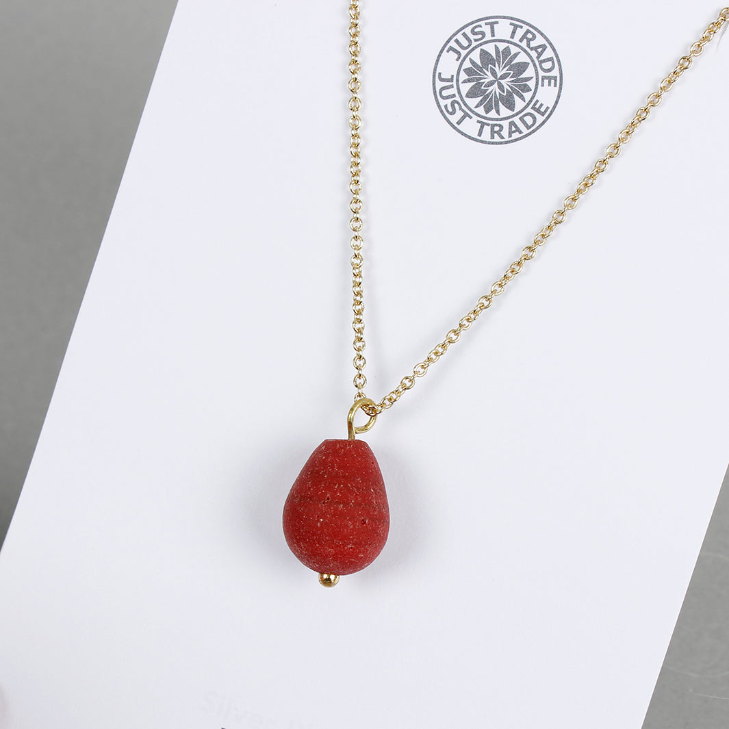 Egyptian Recycled Glass Pendant - Red