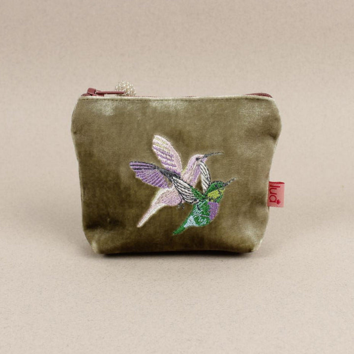 Velvet Embroidered Mini Purse