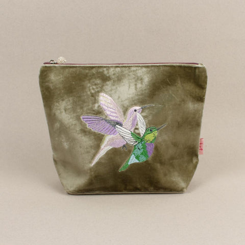 Velvet Embroidered Cosmetic Bag