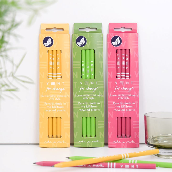 Recycled Plastic 'Make a Mark' Pencils - Pack of 3
