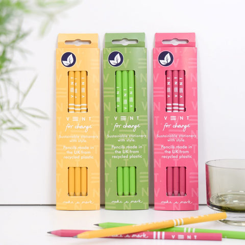 Recycled Plastic 'Make a Mark' Pencils - Pack of 3