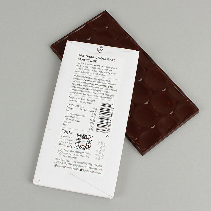 Panettone 70% Dark Chocolate Bar