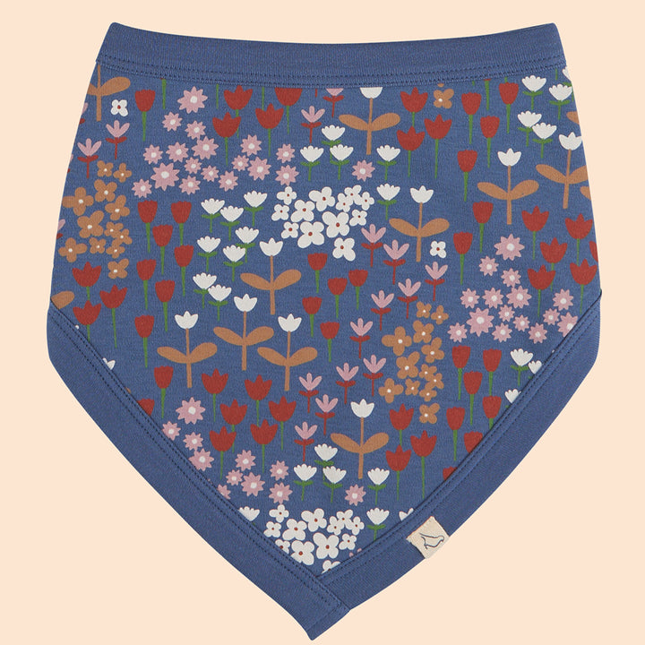 Meadow Reversible Bandana Bib - Night Blue