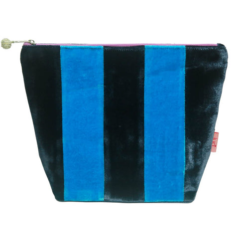 Velvet Striped Cosmetic Bag