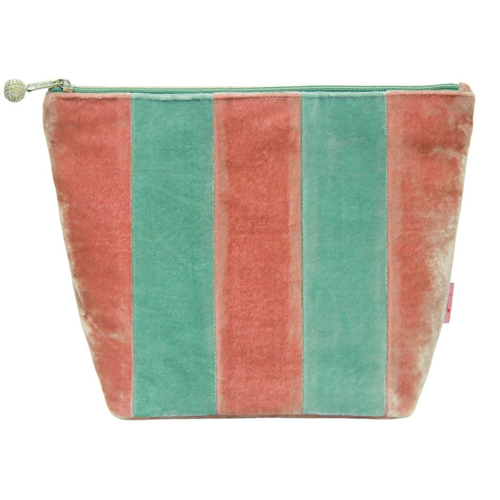 Velvet Striped Cosmetic Bag
