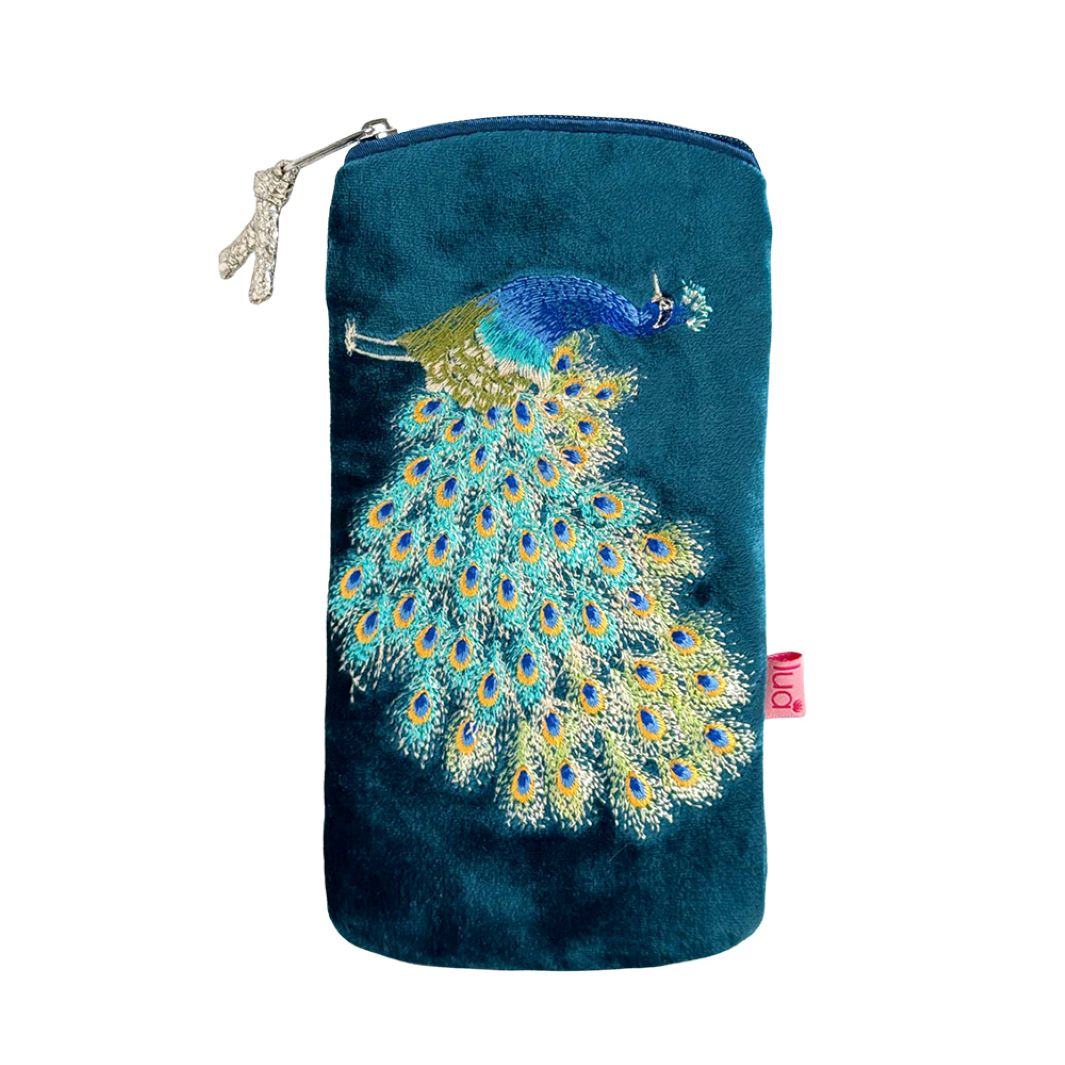 Velvet Embroidered Glasses Purse