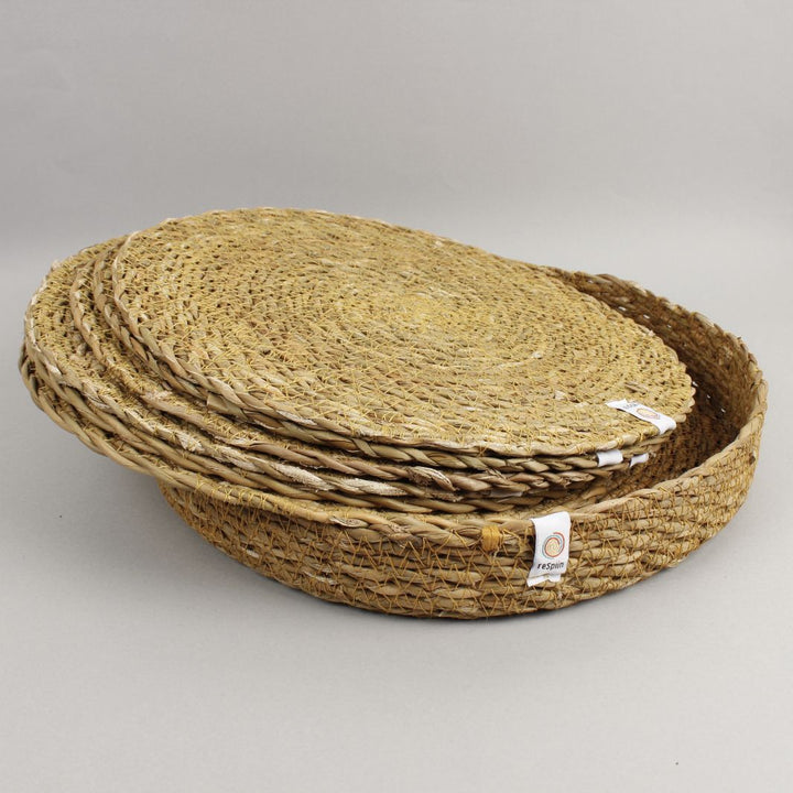 Seagrass Tablemats with Holder - Set of 6 - Natural