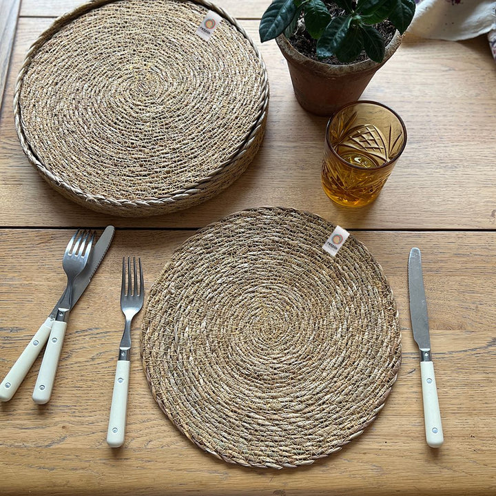 Seagrass Tablemats with Holder - Set of 6 - Natural