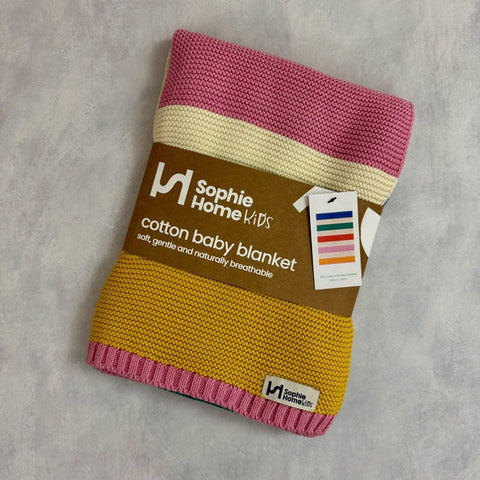 Striped Baby Blanket - Rainbow