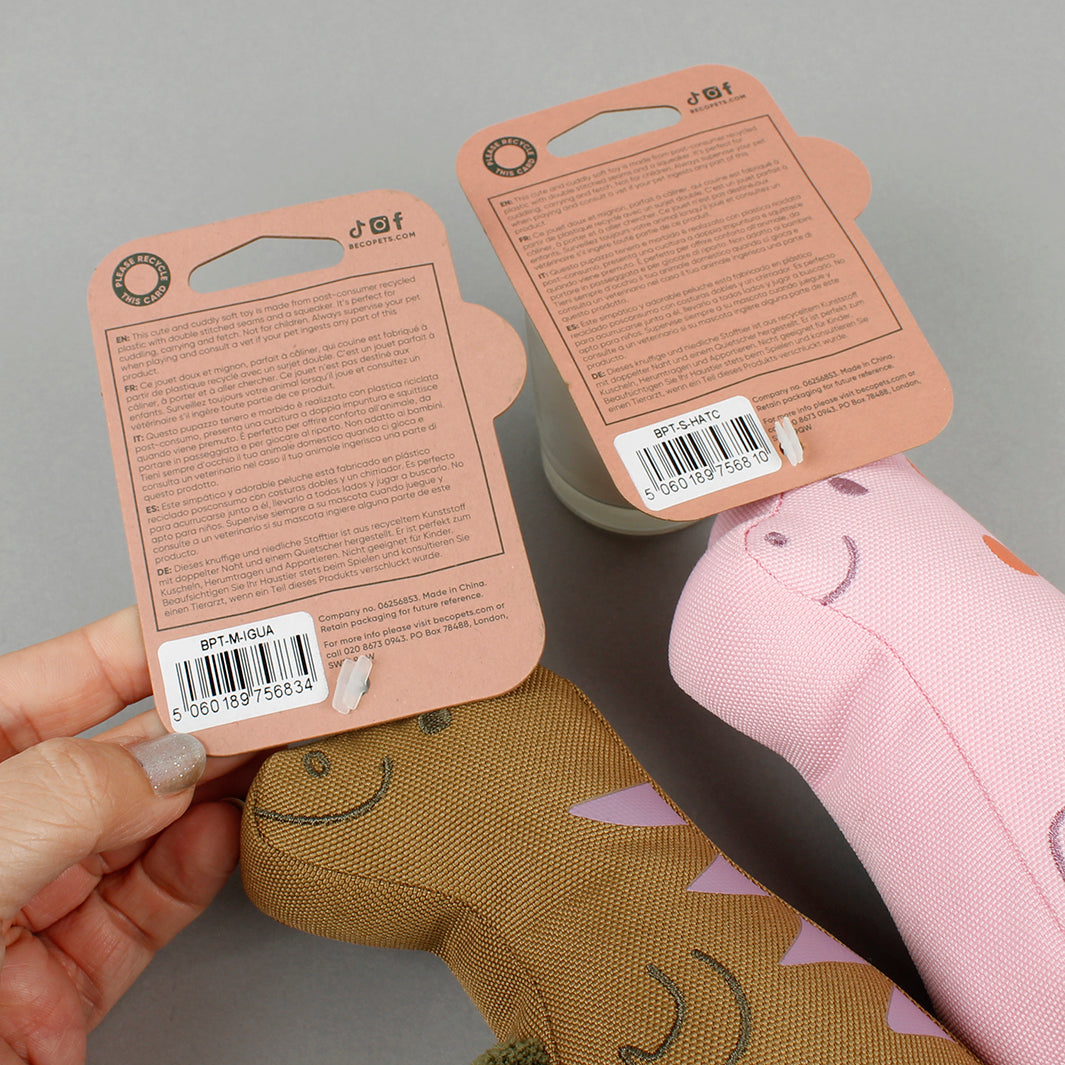 Dinosaur Recycled Soft Dog Toy