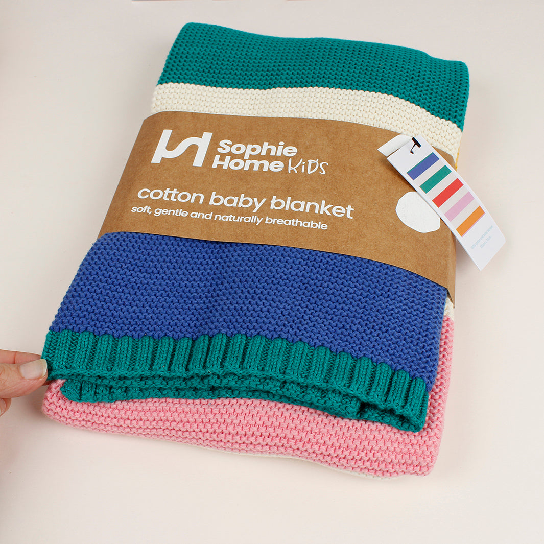 Striped Baby Blanket - Rainbow