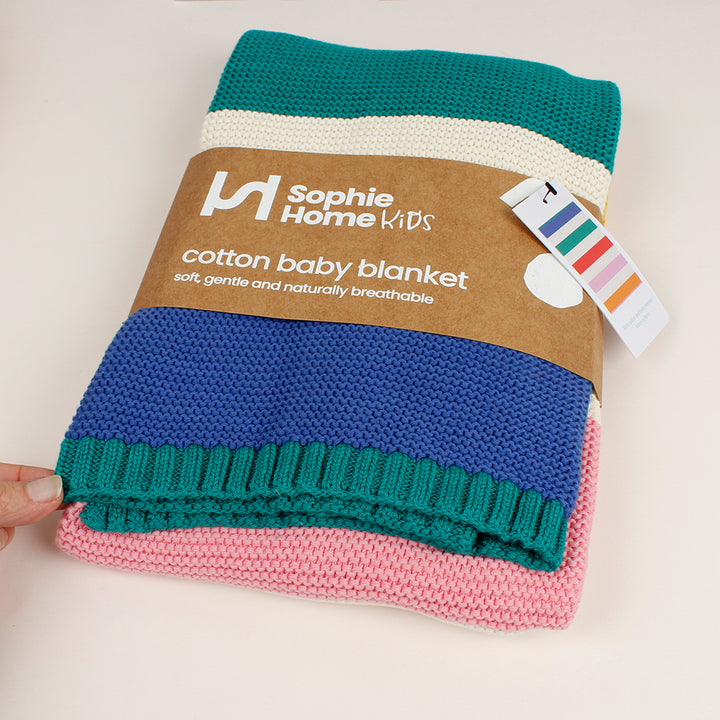 Striped Baby Blanket - Rainbow