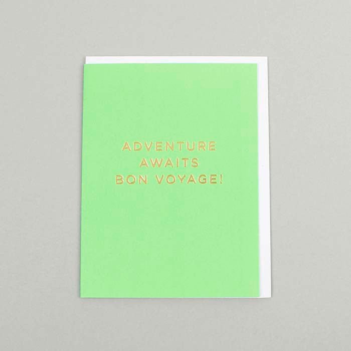 Adventure Awaits Bon Voyage Card - Green Tulip