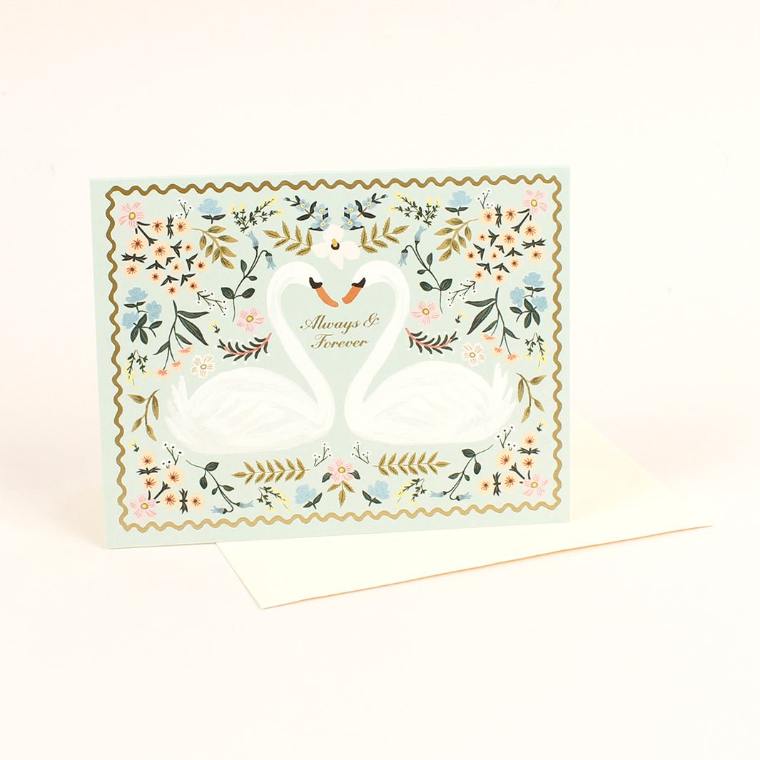 Always & Forever Swans Card - Green Tulip