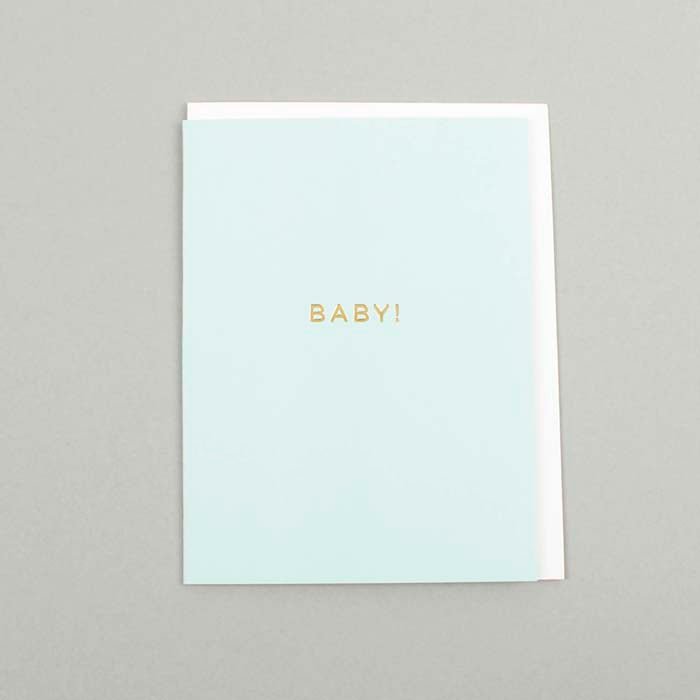 Baby! Card - Blue - Green Tulip