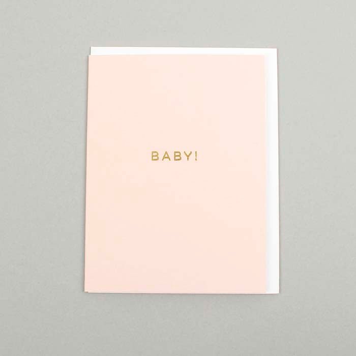 Baby! Card - Pink - Green Tulip