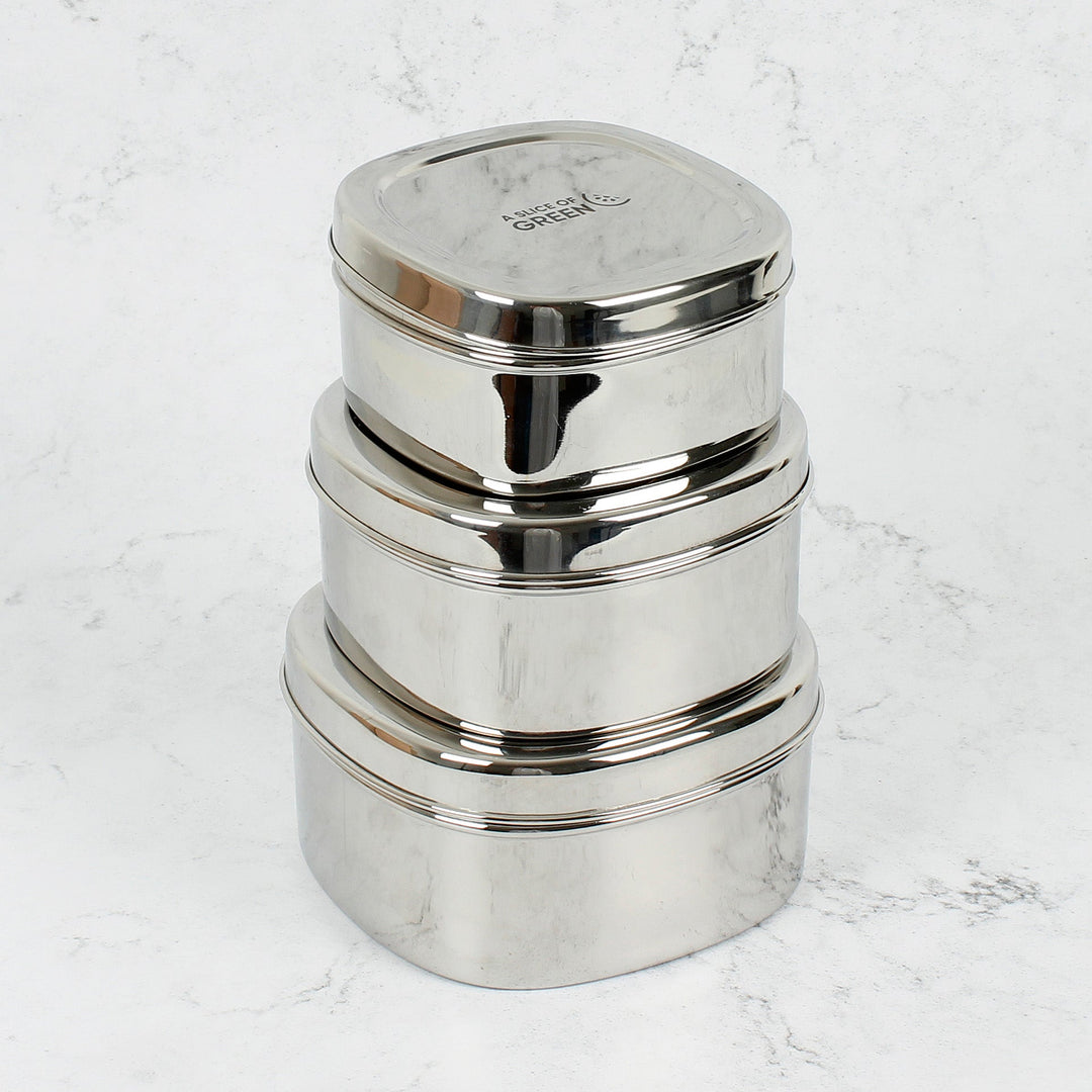 Bankura – Set of Three Containers - Green Tulip