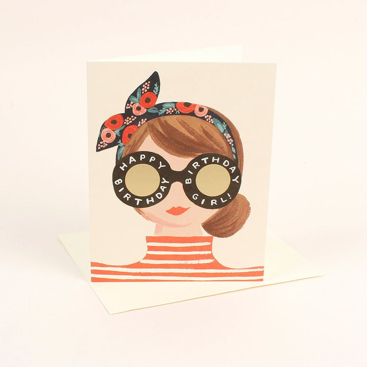 Birthday Girl Card - Green Tulip