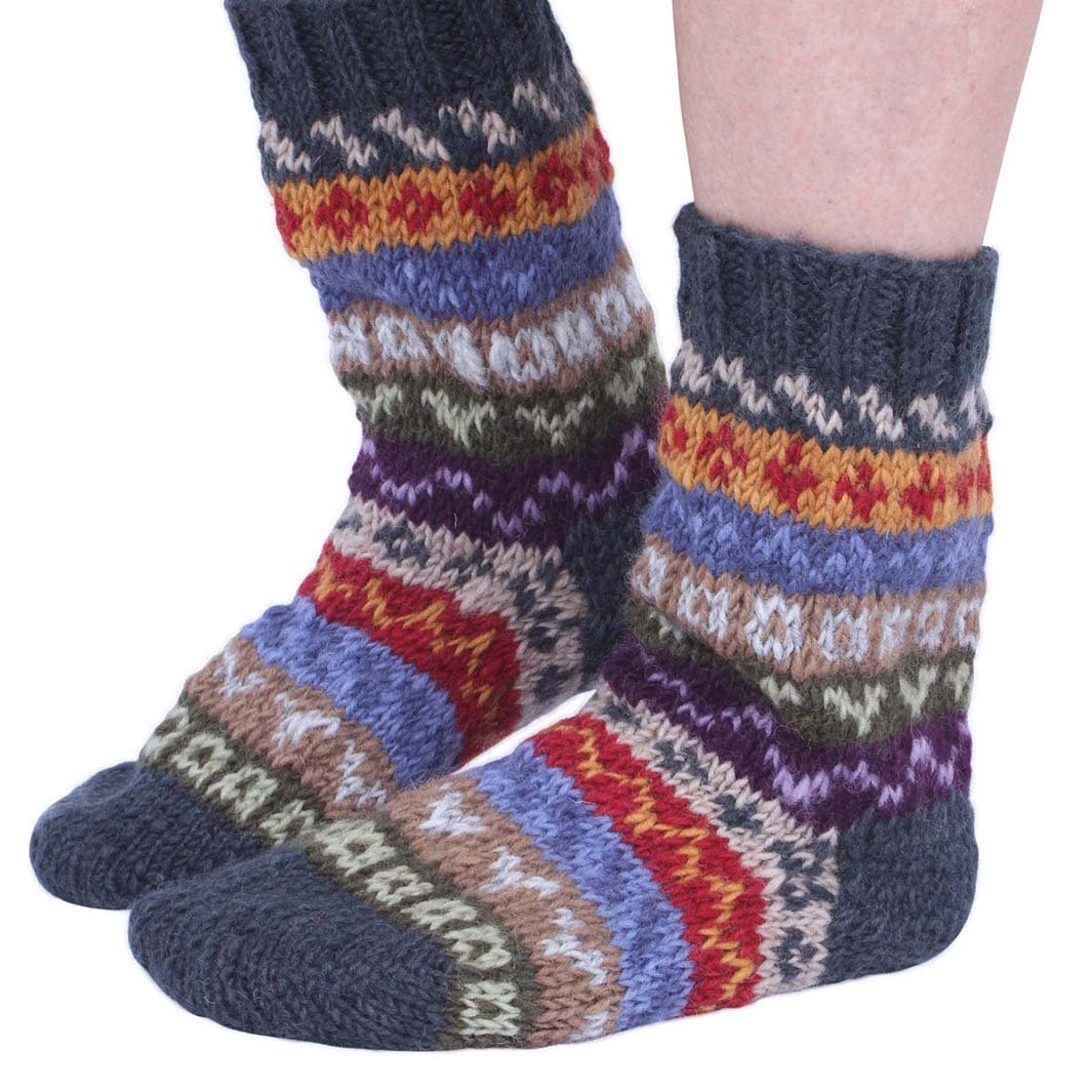 Elveden Stripe Knitted Socks - Shoe Size 4-8 - Green Tulip