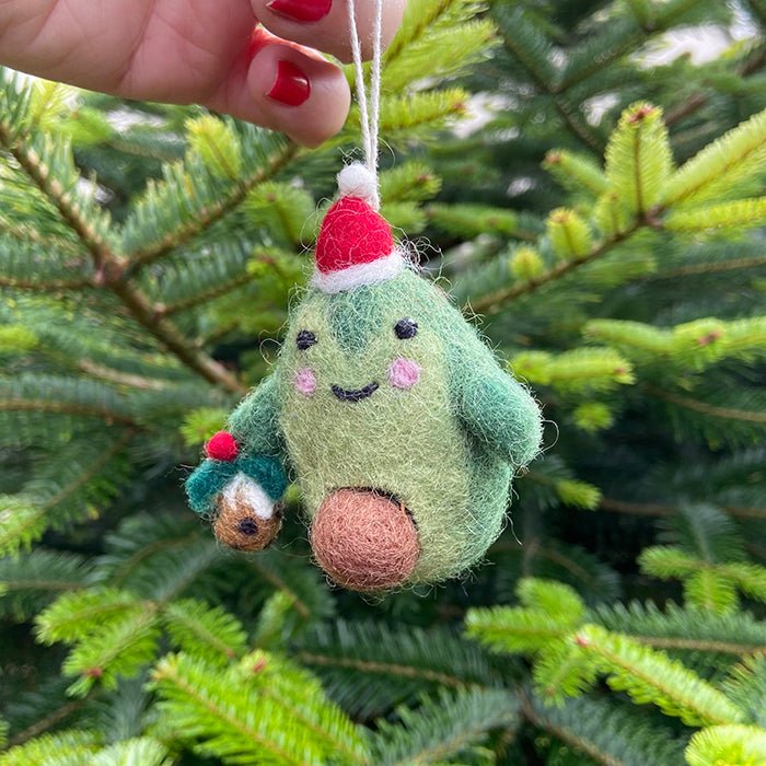 Amica | Fair Trade Felt Christmas Avocado | Felt Hanging Christmas