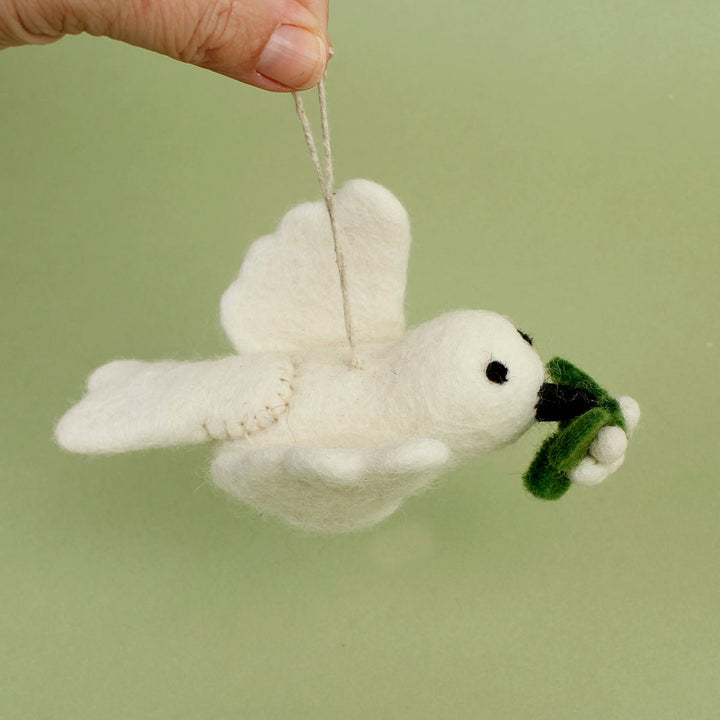 Felt Mistletoe Dove - Green Tulip