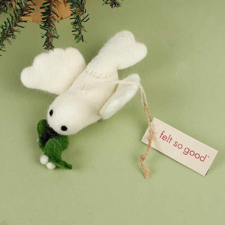 Felt Mistletoe Dove - Green Tulip