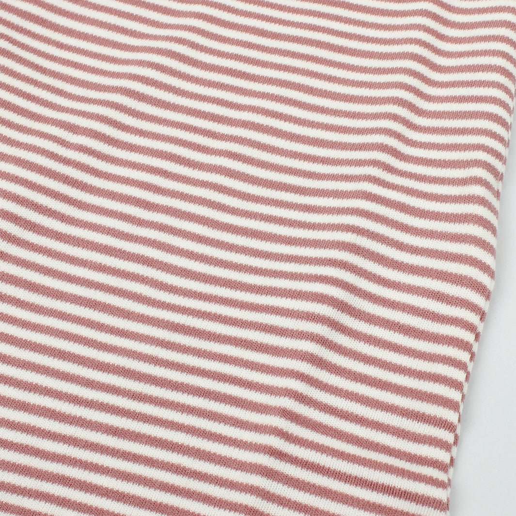 Fine Stripe Kimono Romper - Rose Pink - Green Tulip