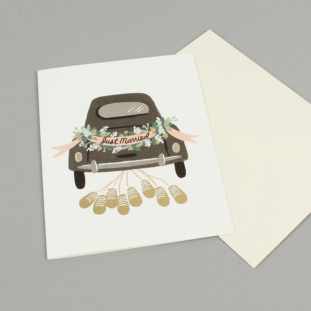 Just Married Getaway Card - Green Tulip